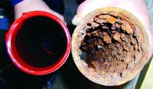 sewer pipe line cleaning and restoration before and after