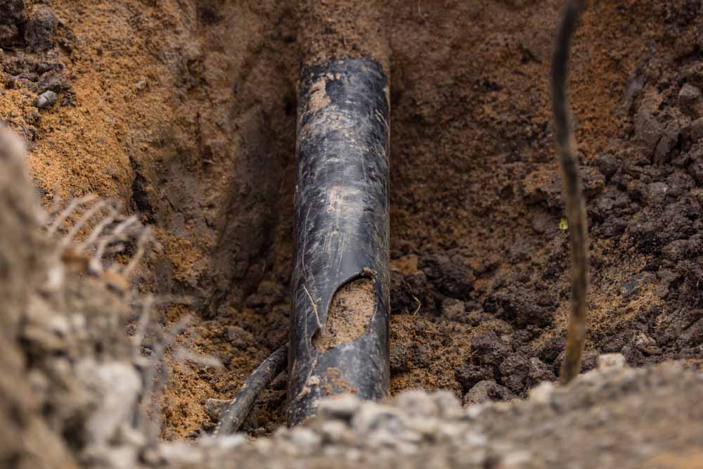 damaged pipe lines