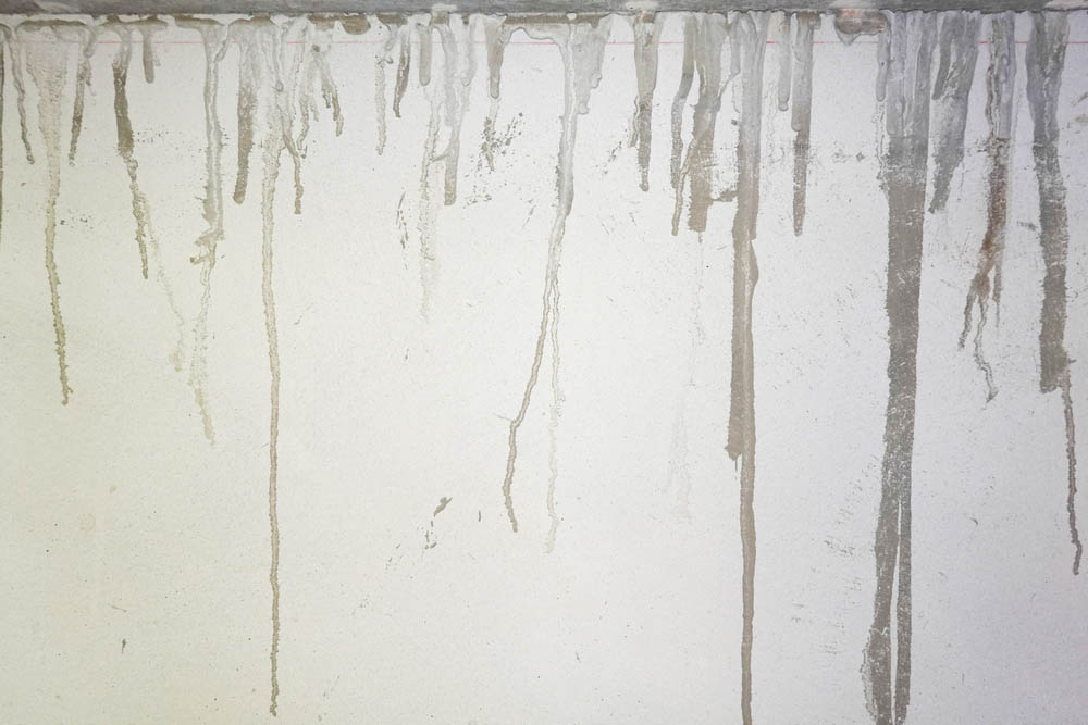 water-stained floors/walls/ceilings