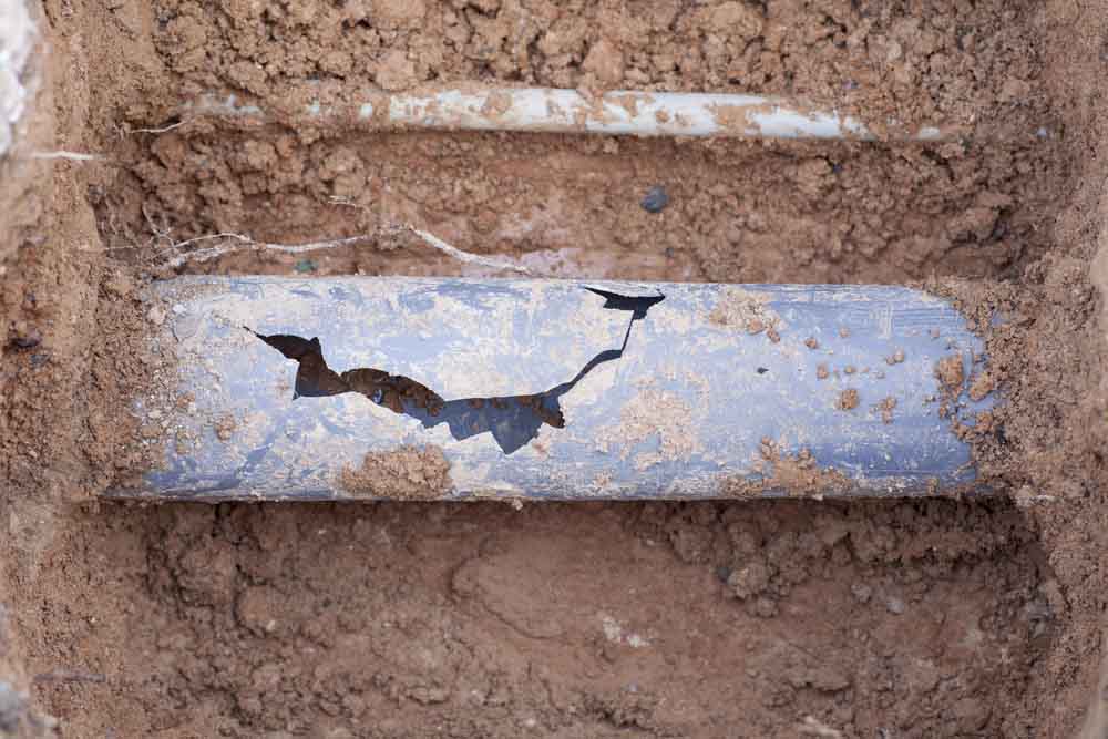 damaged sewer line