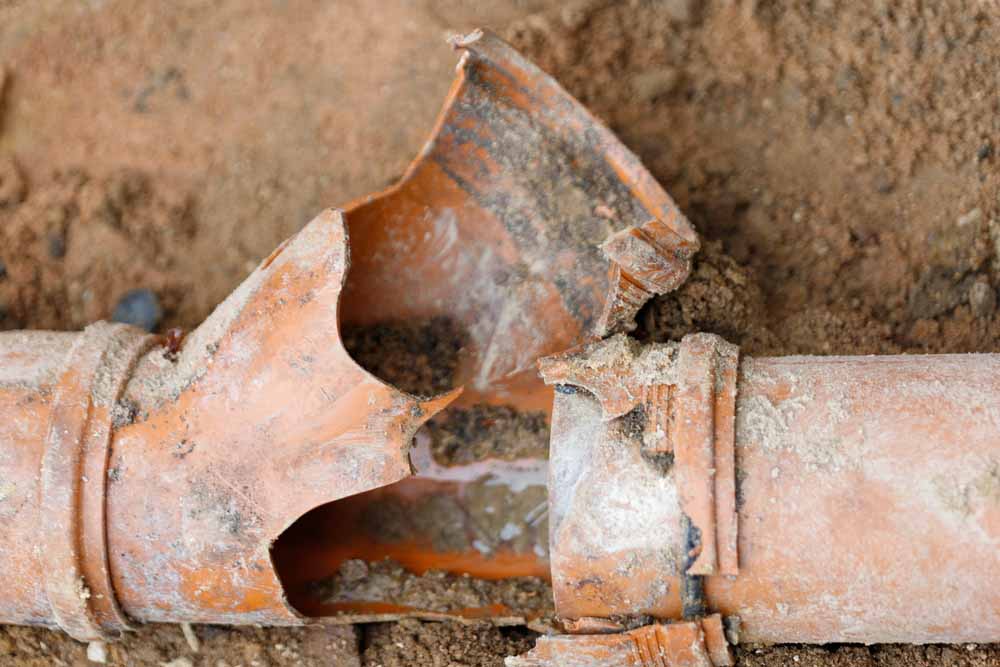 damaged sewer line
