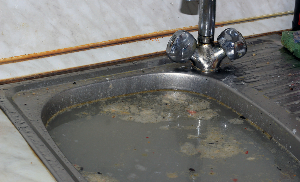 clogged kitchen sink