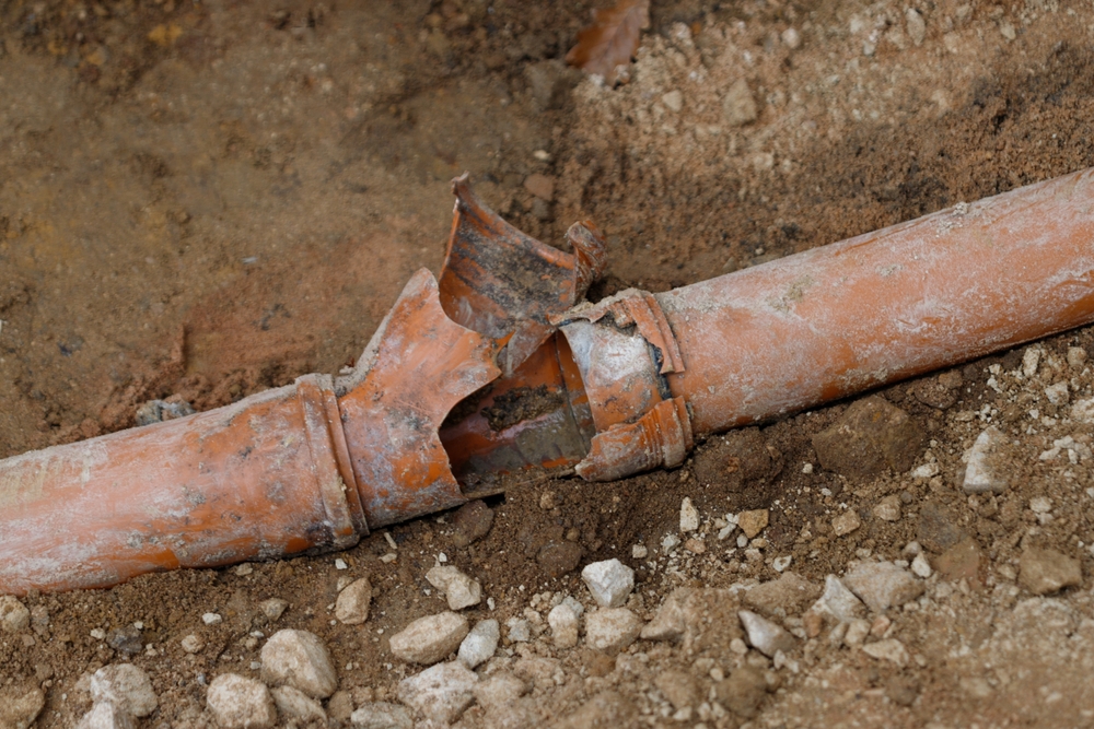 damaged pipe lines