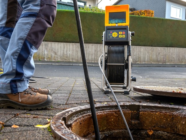 sewer camera inspection equipment near manhole